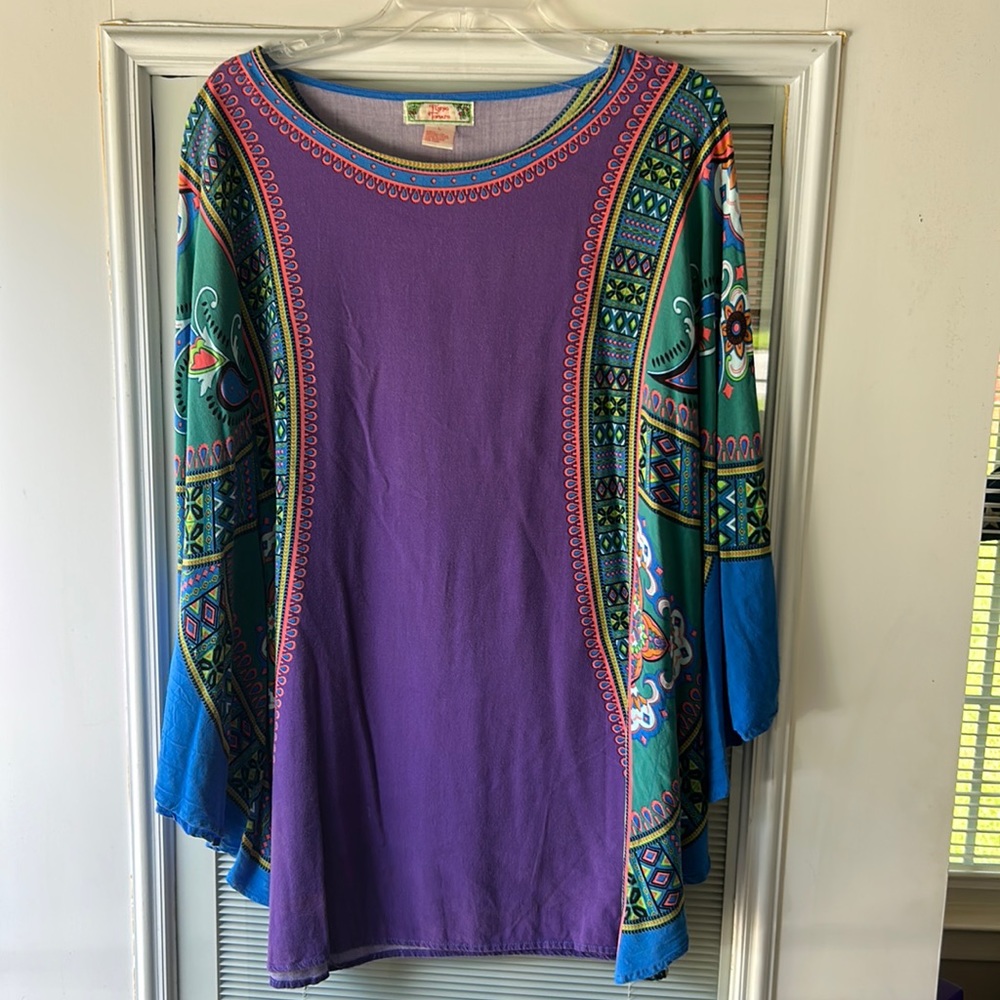 Bohemian mini dress with butterfly flutter sleeves with intricate pattern
